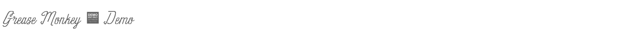 Sample characters Grease Monkey Font